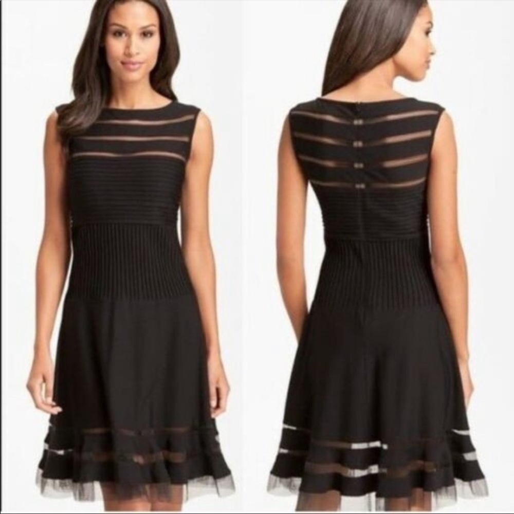 Tadashi Black Fit & Flare Party Evening Dress..!!